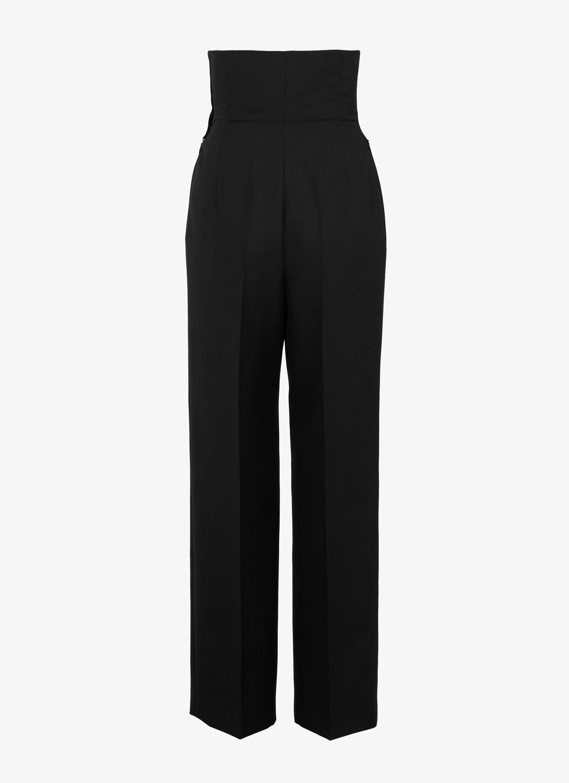 High-Rise Wool-Blend Dress Pant  ALAÏA BLACK HIGH-RISE WOOL-BLEND DRESS PANT